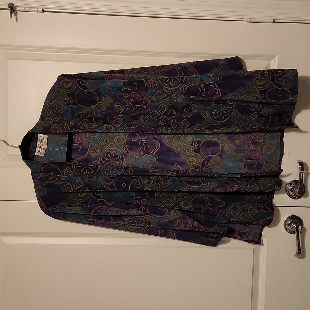 Vintage 80s Purple Green Tan Blazer